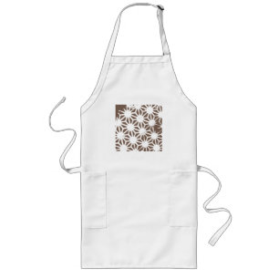 Avental Longo Brown and white geometric pattern