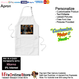 Avental Longo Buda White Long Apron com Bolsos