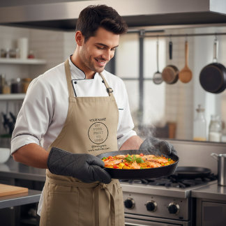 Avental Longo Business Logo Bright Red Employee Staff Name