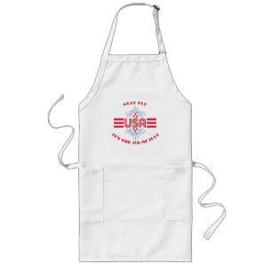 Avental Longo Camiseta Fica esperto é 4 de julho