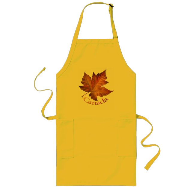 Avental Longo Canadá Souvenir Apron Canadá Mapeamento Leaf Souve (Frente)