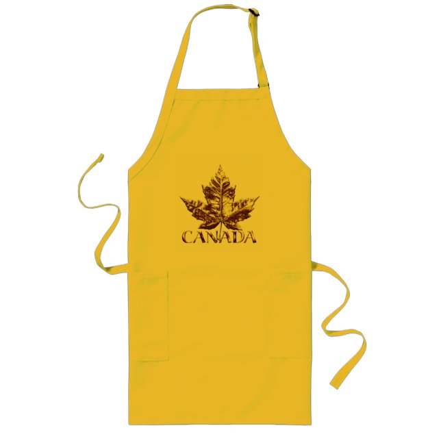 Avental Longo Canadá Souvenir Apron Canadá Mapeamento Leaf Souve (Frente)