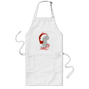 Avental Longo Candy Cane Cat Apron
