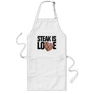 Avental Longo Carne De Bife É Amor Grelando Apron