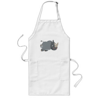 Avental Longo Cartoon Bonito Carregando o Cozinhar Rhino Apron