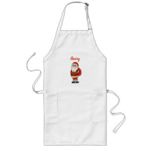 Avental Longo Chinelos de Natal do Papai Noel Personalizado