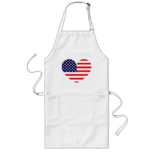 Avental Longo Coração da Bandeira Americana