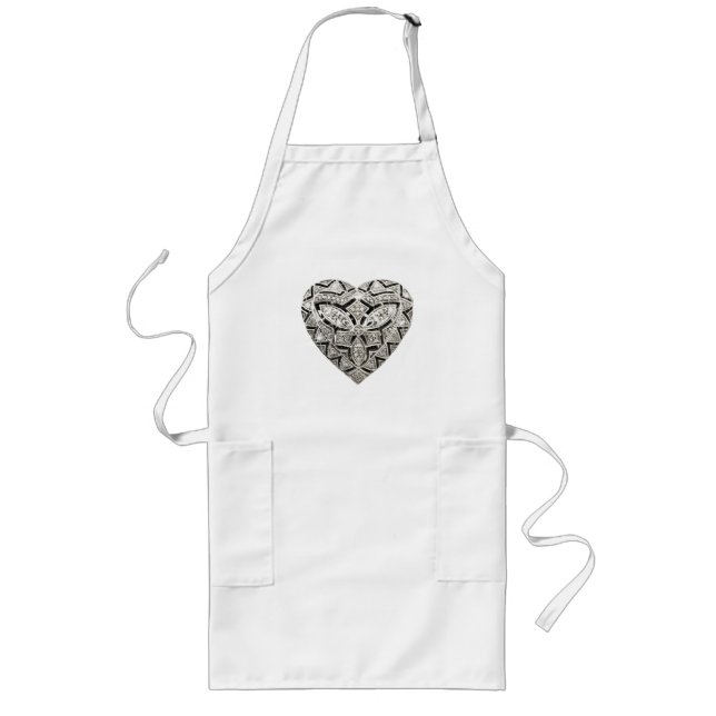 Avental Longo Coração Elegante Designer Apron (Frente)