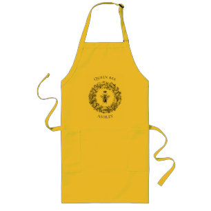 Avental Longo Coroa de Borboleta Abelha Rainha Amarela Nome