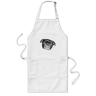 Avental Longo Cozinha de Arte Pug Mood