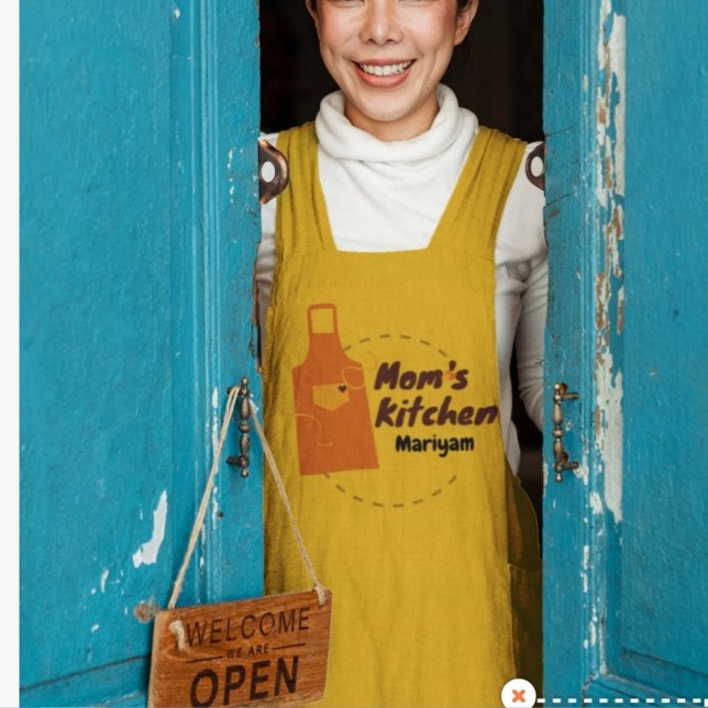 Avental Longo " Cozinha Mãe" personalizada minimalista (Criador carregado)