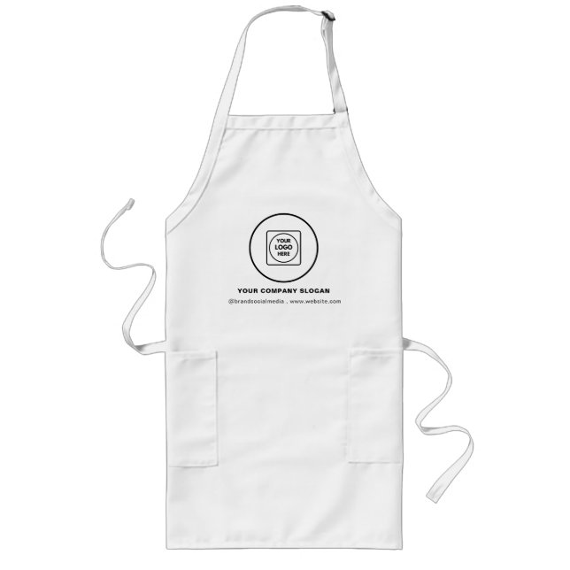 Avental Longo Custom Long Apron Design for Company Promotion (Frente)
