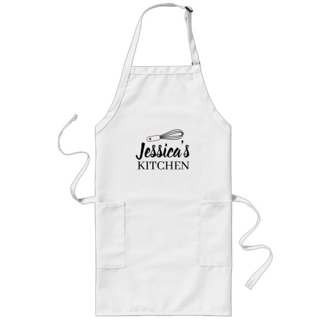Avental Longo Custom Text Kitchen Apron (Frente)