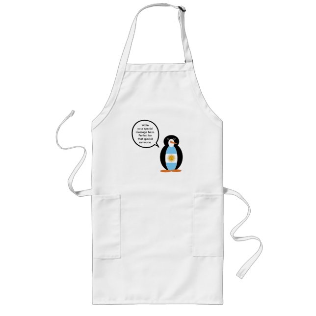 Avental Longo da Sra. Pinguim Falante da Bandeira  (Frente)