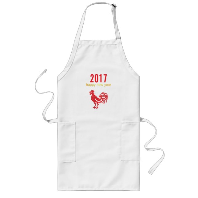 Avental Longo Design chinês original 2017 Ano do Galo (Frente)