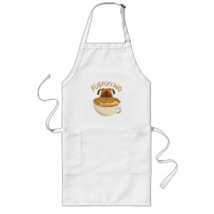 Avental Longo Design de Amante de Cafeína do Cão Pug