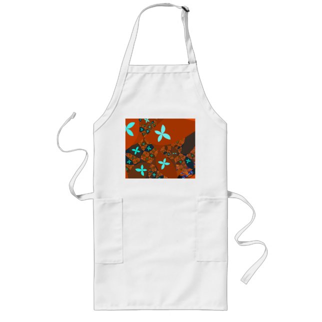 Avental Longo Design Fractal de Abstrato de Quilt Louco (Frente)