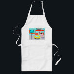 Avental Longo Diner Apron dos anos 50<br><div class="desc">Sirva algo especial com o Diner Apron dos anos 50. O design de desenho de desenho mostra um prédio de tijolos vermelhos com janelas azuis, portas duplas de cinza, e uma placa branca que diz, "Diner" gravado no telhado. No estacionamento, um segundo sinal está num poste. O cartaz tem um...</div>