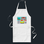 Avental Longo Diner Apron dos anos 50<br><div class="desc">Sirva algo especial com o Diner Apron dos anos 50. O design de desenho de desenho mostra um prédio de tijolos vermelhos com janelas azuis, portas duplas de cinza, e uma placa branca que diz, "Diner" gravado no telhado. No estacionamento, um segundo sinal está num poste. O cartaz tem um...</div>