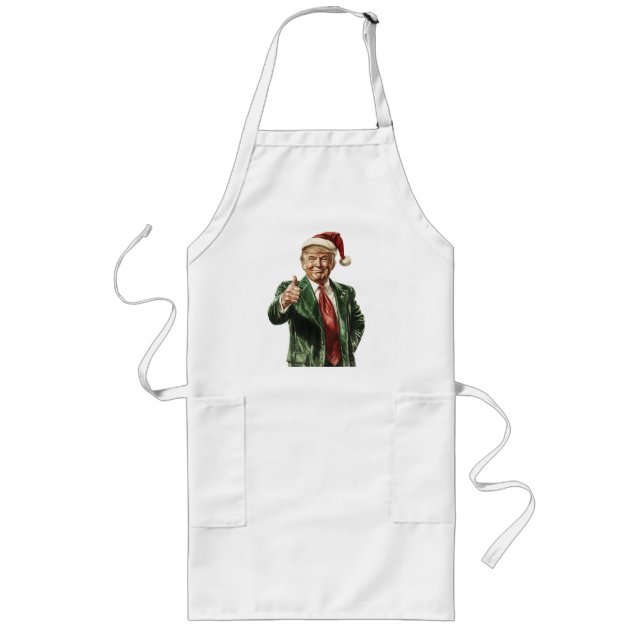 Avental Longo Donald Trump Engraçado Cozinhar de Natal Apron (Frente)