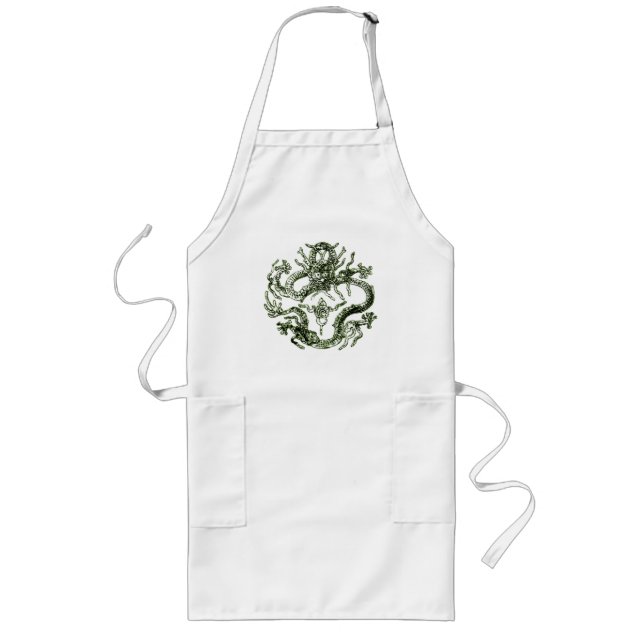 Avental Longo Dragão Verde Apron (Frente)