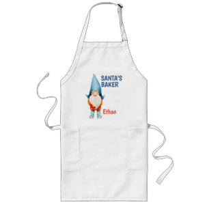 Avental Longo Elf de Natal Personalizado, Papai noel Baker Apron