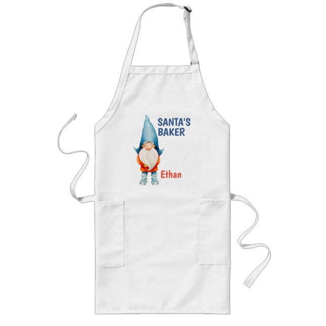 Avental Longo Elf de Natal Personalizado, Papai noel Baker Apron (Frente)