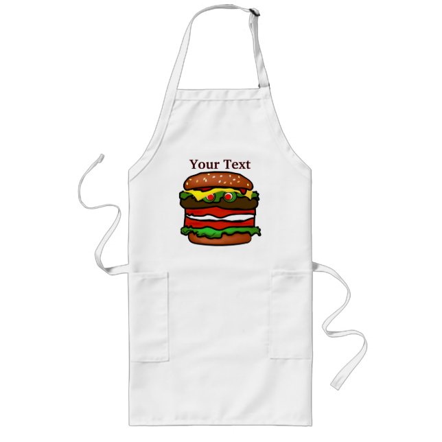 Avental Longo Engraçado Hamburger Apron (Frente)
