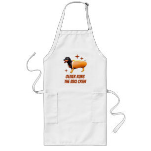 Avental Longo Equipe de Churrasco Dachshund Personalizada, Cacho