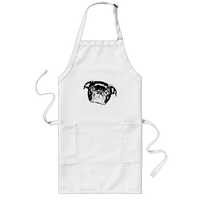 Avental Longo Espírito Culinário Pug Fofo (Frente)