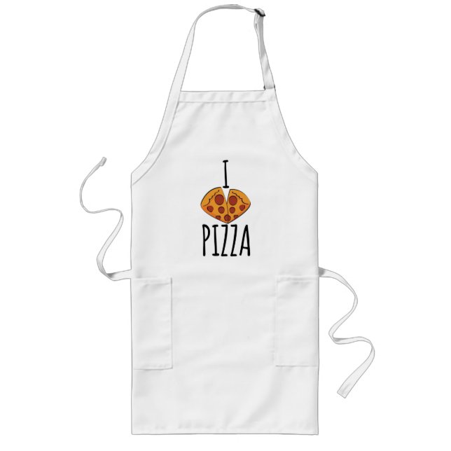 Avental Longo Eu adoro Pizza! Camiseta (Frente)