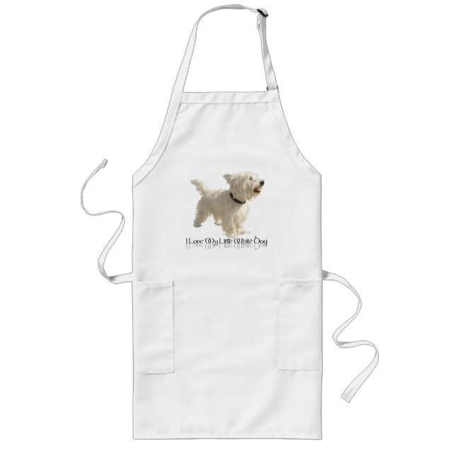 Avental Longo Eu Amo Meu Cachorrinho Branco - Westie (Frente)