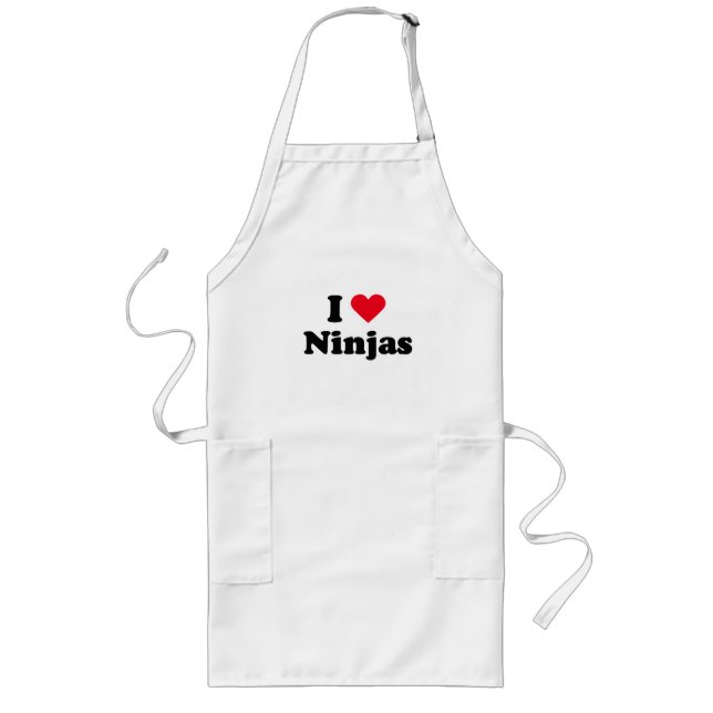 Avental Longo Eu amo ninjas (Frente)