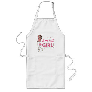 Avental Longo "Eu sou apenas uma garota" Desenho Retro-Feminista