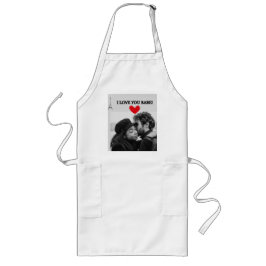 Avental Longo Eu Te Amo Bebê White Apron