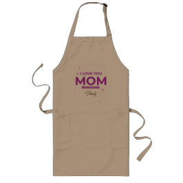 Avental Longo Eu Te Amo Mãe - Camiseta Feliz Dia das Mães