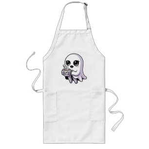 Avental Longo Fantasma de desenho kawaii com meias de rede