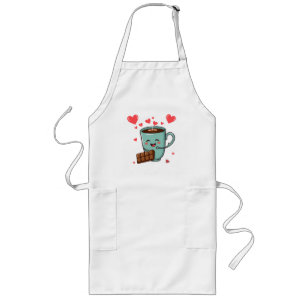Avental Longo Feliz Café & Chocolate – Fofo Dia dos Namorados