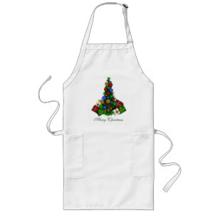 Avental Longo Feliz Natal Árvore Apron