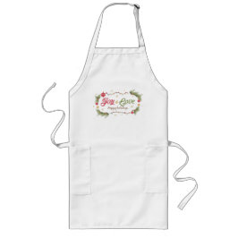 Avental Longo Feliz Natal de Joy e Amor