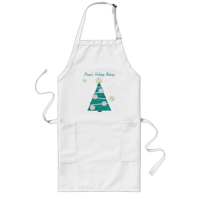 Avental Longo FÉRIAS DE Natal DO Pastel PERSONALIZADAS (Frente)