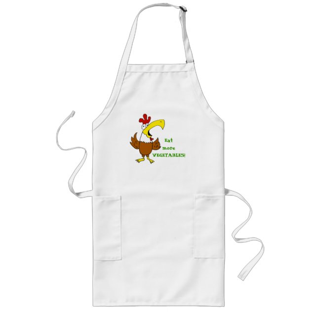 Avental Longo Frango Funky come mais vegetais (Frente)