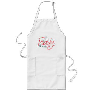 Avental Longo Frosty the Snowman Candy Cane Logo