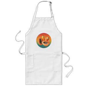 Avental Longo Frutas de mamão vintage comida saudável vegana