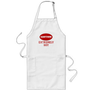 Avental Longo Funny Caution Extremely Hot