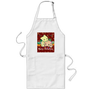 Avental Longo gato de natal fofo, personalize o texto personaliz