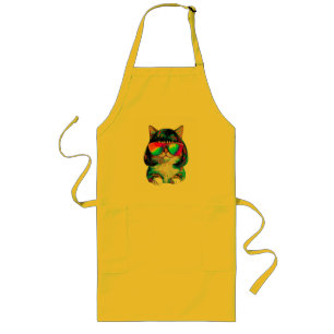 Avental Longo Gato Engraçado Fofo Smol (Pintura Nº 2)