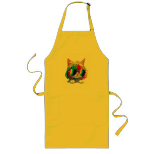 Avental Longo Gato Engraçado Fofo Smol (Pintura Nº 5)