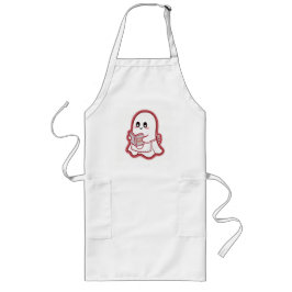 Avental Longo Ghost Chef Apron – Spooky Halloween Cooking fun