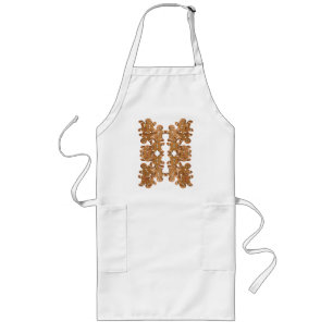 Avental Longo Gingerbird Man Christmas Cookie Baking